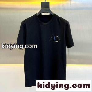 ヴァレンティノ コピーブランド Tシャツ コピー メンズ Vロゴ コットン 半袖Tシャツ ブラックkid26WfiuSz