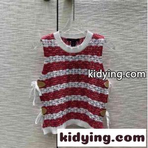 オープンサイドストライプクロシェットニットクロップトップ ルイ・ヴィトン ニット コピーkid26STvSzq