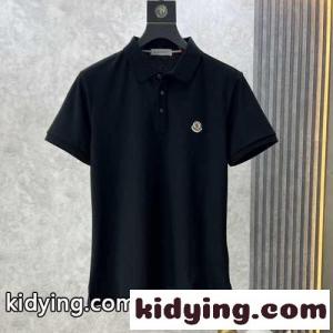 洗練された カジュアル ロゴ コットンピケ 半袖ポロシャツ モンクレール コピー Tシャツ コピー ブラックkid26qae0fi