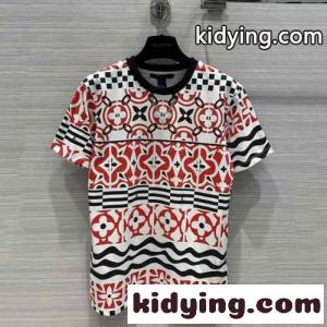 モノグラムタイルTシャツ ルイ・ヴィトン Tシャツ コピー クルーネック 半袖kid26115Hvm