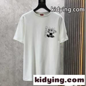 遊び心いっぱい BOKE BOY プリント クルーネック ケンゾー Tシャツ コピー ホワイトkid26u01jum