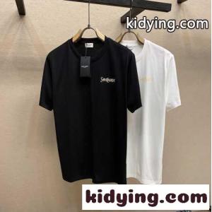 ベーシック ロゴ クルーネック コットン 半袖Tシャツ イヴ・サンローラン コピー Tシャツ コピーkid26uObWja