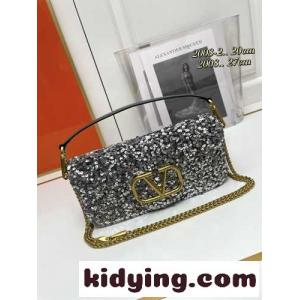 VLOGO スパンコール ショルダーバッグ ヴァレンティノ スーパーコピー バッグ コピー シルバーkid26ziWnCC