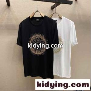 ヴェルサーチ コピーブランドェ Tシャツ コピー ラインストーン メドゥーサ 半袖 定番 カジュアルkid26CK9fCa