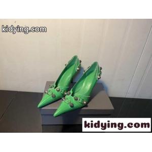 Cagole 8.5cm パンプス バレンシアガ ブランド コピー パンプス コピー レディース ピンヒール グリーンkid26eqGP5f