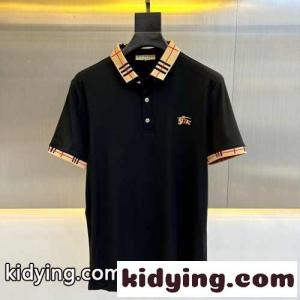 ロゴ入り コットン 半袖 ポロシャツ バーバリー コピー Tシャツ コピー ブラックkid26DiqC4n