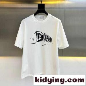 おしゃれ 合わせやすい ロゴ クルーネック 半袖Tシャツ クリスチャン・ディオール コピー Tシャツ コピー ホワイトkid26PbSDiq
