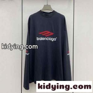 人気 ユニセックス 3B SPORTS ICON ロングスリーブ Tシャツ バレンシアガ コピーブランド Tシャツ コピー ブラックkid26LXnS5j