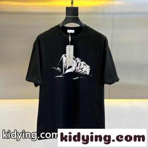 おしゃれ 合わせやすい ロゴ クルーネック 半袖Tシャツ クリスチャン・ディオール ブランド コピー Tシャツ コピー ブラックkid26OLLbiy
