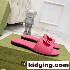 インターロッキングG カットアウト ウィメンズ スライドサンダル グッチ コピーブランド サンダル コピー ピンクkid26imqaKD