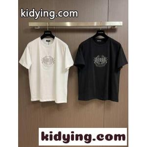 バレンシアガ コピー Tシャツ コピー おしゃれ 刺繍入り コットン クルーネック 半袖Tシャツkid26eyK1Tj