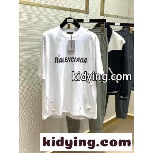 人気 おしゃれ カジュアル ロゴ バレンシアガ コピーブランド Tシャツ コピー クルーネック 半袖 トップス ホワイトkid26jCieuq