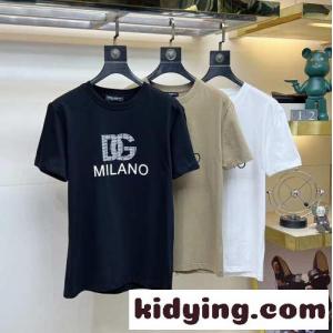3色あり コットン DGミラノプリント 半袖Tシャツ ドルチェ&ガッバーナ スーパーコピー Tシャツ コピーkid26fOz8De