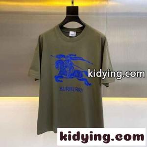 ベーシック 着回し ロゴ クルーネック バーバリー コピー Tシャツ コピー メンズ 半袖 トップス グリーンkid26XDGDWf
