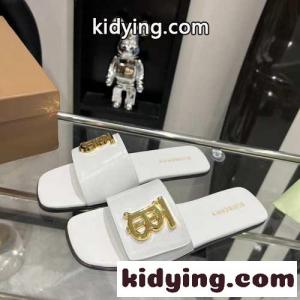 モノグラムモチーフ レザースライド バーバリー スーパーコピー サンダル コピー フラットシューズkid26Tfy81r