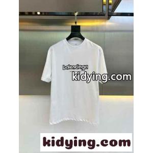 シンプル 着回し ロゴ クルーネック 半袖Tシャツ バレンシアガ コピー Tシャツ コピー ホワイトkid26iqmuSr