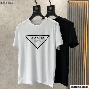 ベーシック ロゴプリント クルーネック プラダ スーパーコピー Tシャツ コピー 半袖Tシャツkid26TfSvqC