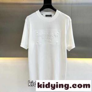 エンボスロゴ カジュアル 合わせやすい ドルチェ&ガッバーナ コピーブランド Tシャツ コピー ホワイトkid26S1zyae