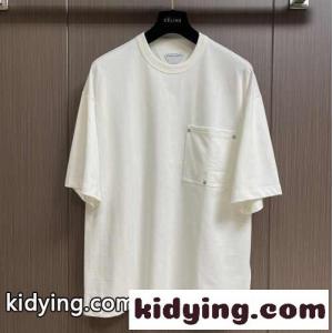 シンプル おしゃれ クルーネック ボッテガ・ヴェネタ Tシャツ コピー 半袖 トップス ホワイトkid26y81v0b