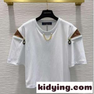おしゃれ 人気 半袖 コットンTシャツ ルイ・ヴィトン Tシャツ コピー レディース ホワイトkid26aWr8Da