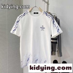 おしゃれ カジュアル コットン ロゴ 刺繍 フェンディ コピー Tシャツ コピー メンズkid26u4fKLD