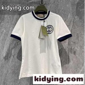 定番 ロゴ 合わせやすい クルーネック グッチ ブランド コピー Tシャツ コピー コットン 半袖kid26f0jeWn