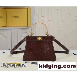フェンディ コピー バッグ コピー ピーカブー クロコダイルレザー ハンドバッグkid265rWbKD