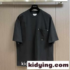 シンプル おしゃれ クルーネック ボッテガ・ヴェネタ Tシャツ コピー 半袖 トップス ブラックkid26uK9Hva