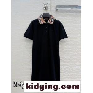 クラシック コットン 半袖 ポロドレス バーバリー コピー ワンピース コピー ブラックkid26uGjKLz