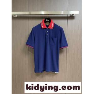 インターロッキングG コットンピケ ポロシャツ グッチ スーパーコピー Tシャツ コピー メンズ ブルーkid26Lv855b