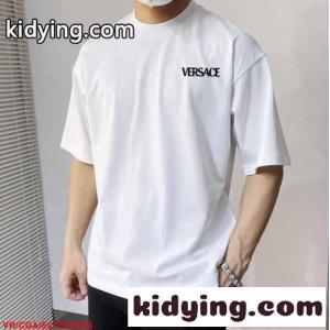 ベーシック 着回し クルーネック ヴェルサーチ コピーェ Tシャツ コピー 半袖 トップスホ ワイトkid26qS5fim