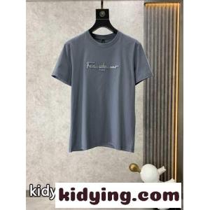 シンプル ロゴ 合わせやすい クルーネック サルヴァトーレ・フェラガモ Tシャツ コピー 半袖Tシャツ グレーkid26iSn4Pb