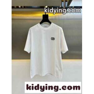 Vロゴ 刺繍入り コットン 半袖Tシャツ ヴァレンティノ ブランド コピー Tシャツ コピー メンズ ホワイトkid26miGXjC