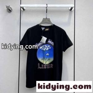 人気 フェンネル Tシャツ コットン ロエベ コピー Tシャツ コピー ユニセックス ブラックkid26O5bSfu