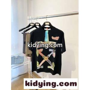 カジュアル プリント オフホワイト コピーブランド tシャツ コピー コットン 半袖Tシャツkid26u49Lne
