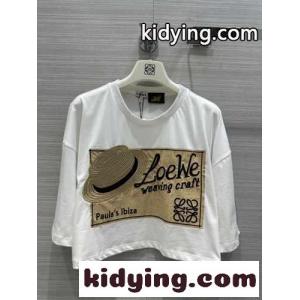 ロエベ ブランド コピー ハット コットンTシャツ ロエベ ブランド コピー Tシャツ コピー レディース クロップド丈kid260ja89r