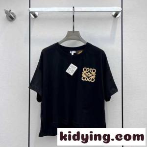 アナグラム コットン Tシャツ ロエベ コピー Tシャツ コピー レディース ブラックkid26byCCiy