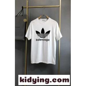 人気 balenciaga ブランド コピー×ブランド コピー adidas ロゴプリント バレンシアガ ブランド コピー Tシャツ コピー 半袖 トップスkid2609DuKj