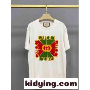 gucci コピーブランド ヴィンテージロゴ プリント 半袖Tシャツ グッチ コピーブランド Tシャツ コピー コットンkid268TzKTD