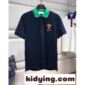 人気 グッチ ブランド コピー Tシャツ コピー メンズ キャット 刺繍入り コットン ポロシャツkid26maeqye