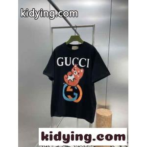 gucci ブランド コピー アニマル プリント コットン Tシャツ グッチ ブランド コピー Tシャツ コピー ユニセックスkid26jWj0ve