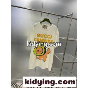 gucci ブランド コピー Friends プリント コットンTシャツ グッチ ブランド コピー Tシャツ コピー ユニセックスkid261bKnei