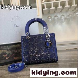 大人気 LADY dior スーパーコピー カナージュ サテン ハンドバッグ クリスチャン・ディオール スーパーコピー バッグ コピー ブルーkid264j8jOz