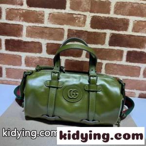 ダブルG スモール ダッフルバッグ グッチ コピー バッグ コピー グリーンレザーkid269juCua