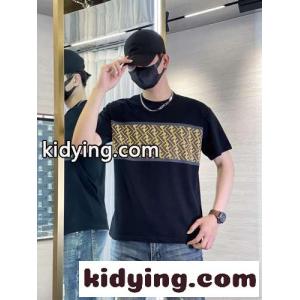 フェンディ ブランド コピー Tシャツ コピー メンズ ファッション おしゃれ クルーネック FF 半袖Tシャツkid265bCq4v
