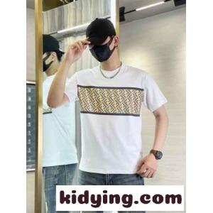 おしゃれ クルーネック FF 半袖Tシャツ フェンディ コピーブランド Tシャツ コピー メンズ ファッションkid26z8Pjme