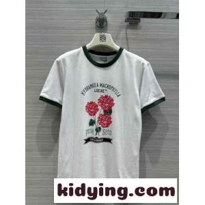 春夏 定番 クルーネック フラワープリント 半袖Tシャツ ロエベ コピー Tシャツ コピー レディースkid26q059za