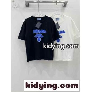 プラダ コピー Tシャツ コピー ベーシック おしゃれ ロゴ入り クルーネック 合わせやすいkid26PDqiCi