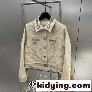 エレガント 刺繍入り デニムジャケット エルメス コピーブランド ジャケット コピー レディース アウターkid26LX1HLv
