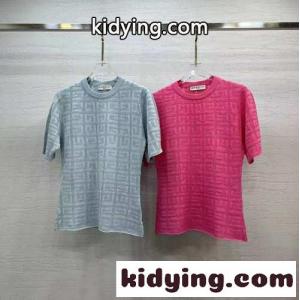 春夏 半袖 ニット トップス 4G ジャカード ジバンシィ コピー Tシャツ コピー レディース セーターkid26umyKTr